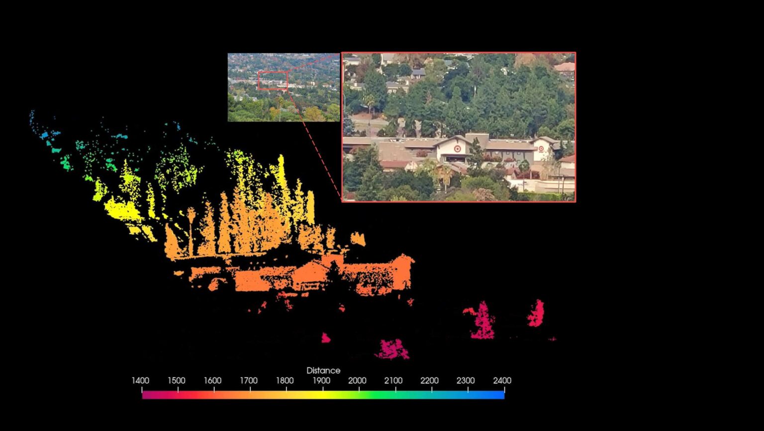 greater 2km detection range graphic for Eyeonic Vision Sensor from SiLC